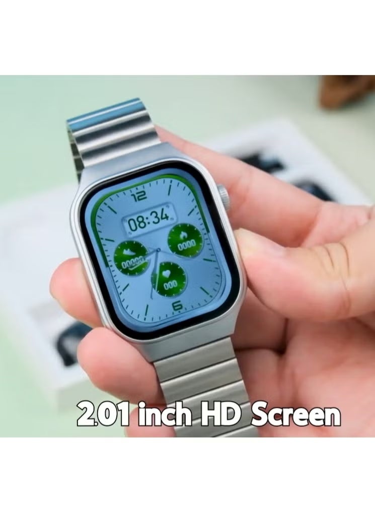 modio MW28 Smartwatch 2.2 Inch Curved IPS Display with 3 Interchangeable Straps Touch Screen Fitness & Activity Tracker Smart Watch for Ladies and Gents Black - Image 2